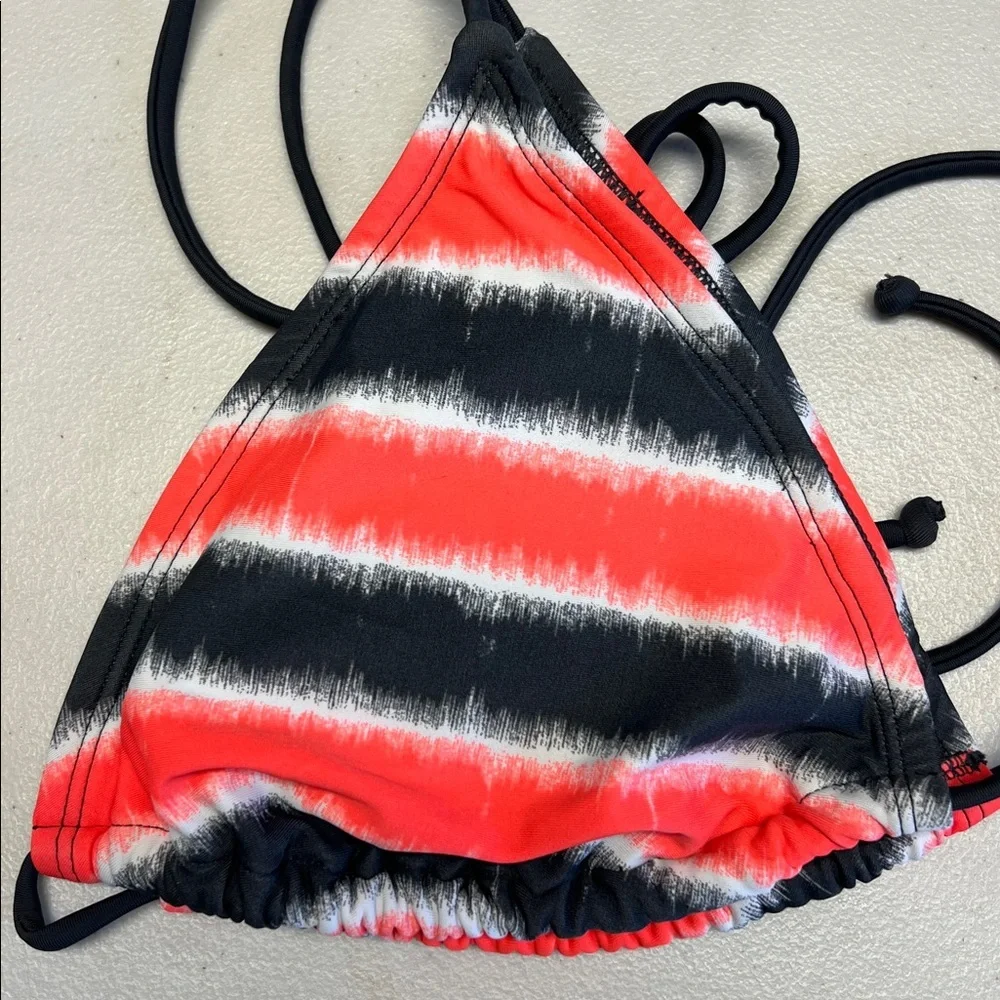 Converse One Star Apparel Bikini Top with Orange/Grey Strip Accents Sz XL